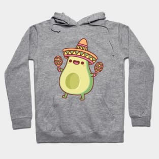 Cute Avocado With Sombrero Hat And Maracas Hoodie